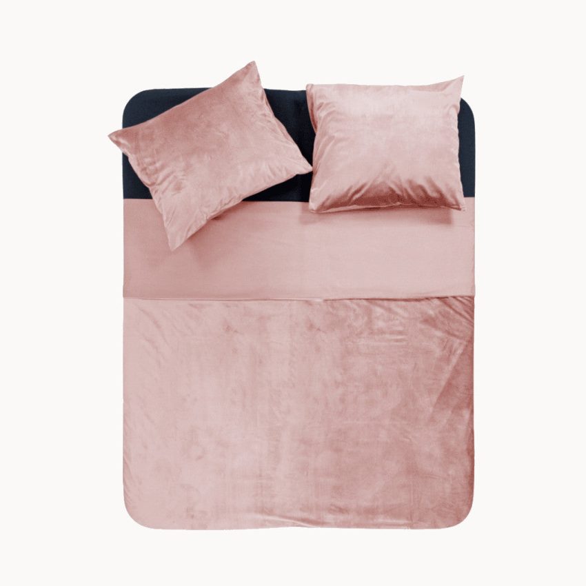 RoyalTextile - Velvet Piping Dekbedovertrek - Roze - 200 x 220